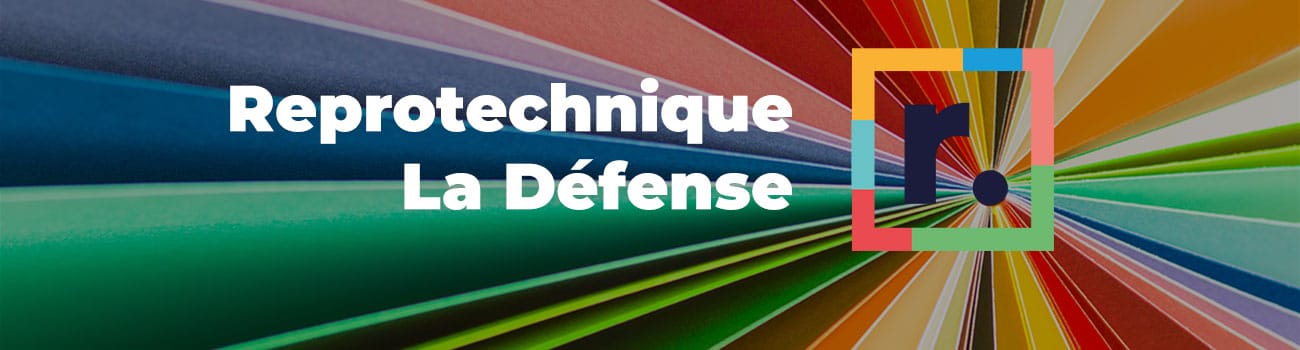 Logo de Reprotechnique imprimeur La Défense sur Palette de couleurs.